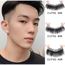 감쪽같은 남자 앞머리 가발 붙이는 인모 패션 남성, 상세이페이지 참고, 인텐시브 모델 1.5x15 머리 길이 6cm