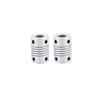 Xnrtop 7mm ~ 8mm 샤프트 커플링 25mm 길이 18mm 직경 스테퍼 모터 커플러 알루미늄 합금 조인트 커넥터 3D 프린터 CNC 머신 DIY 인코더용 (2팩), 2개