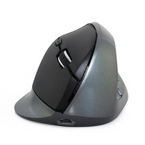 버티컬 마우스 Rechargable 무선 수직 인체 공학적 컴퓨터 게임 1600 인치 당 점 조용한 USB 광학 게이머 PC 노트북 데스크탑, [01] Black