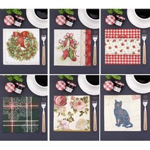 크리스마스 파티 테이블 냅킨 예쁜 냅킨아트 20ea, 3.노엘꺄도(산타양말)