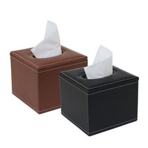 가죽 냅킨통 (2color) 냅킨함 냅킨꽂이 휴지꽂이, 가죽냅킨통(블랙), 1개
