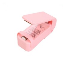 실링기 Portable Mini Plastic Sealing Machine Food Bag Heat Sealer Handy Sticker Seal for Snack Kitchen, [02] pink