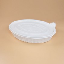 타원 찜용기(중/백색/JH), 선택1. 세트구매(몸통＋뚜껑), 1개