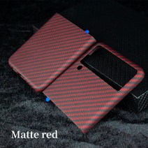 ACC카본 케이스 리얼 카본 파이버 삼성 갤럭시 Z 플립 4 용 울트라씬 안티 드롭 아라미드 3 커버, Matte red
