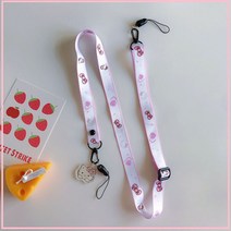 범쓰컴퍼니 귀여운 캐릭터 핸드폰스트랩 크로스 랜야드 숄더스트랩 마스크스트랩고리, 1개, 키티