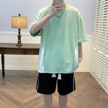 2 조각 tracksuit 여름 짧은 티셔츠 + 반바지 2023 캐주얼 힙합 스포츠웨어