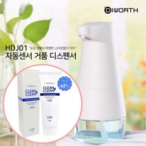 손소독제 HDJ01 플러프 거품 거품기 자동세정제 자동센서 [CL]디월스 손세정제 디스펜서선물기념일캠핑용품부모님선물, 핑크(HDJ01)