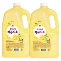레몬식초 주방세제 3L X 2개 물떄 제거에 우수한 천연세정성분 레본식초함유 40년 기술의 복합계면시스템적용으로 빠른헹굼 천연유래 슈가계 세정성분이 함유