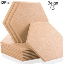 방음벽 방음 스펀지 차음제 흡음제 녹음실 벽간소음 방음공사 작업실 방음판, Large Hexagon, 14--Beige, 0.8cm Medium Density