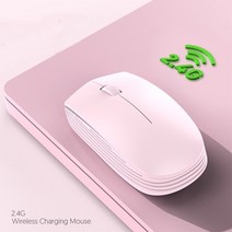 무선 버티컬 트랙볼게이블루투스 마우스1600dpi 2.4G 충전식 무선 마우스 블루투스 게임 컴퓨터 인체 공학, 08 Pink 2.4G, 한개옵션1