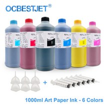 [해외] 1000 미리리터 6 색 Art Paper 잉크 Art Pigment 잉크 dn에 대한 epson al-300dnf 위한 T50 T60 P50 R200 R230 R260, 상세내용표시