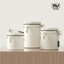 [해외배송] TW원두커피보관함 보관밀폐용기 커피보관용기 보관통 숟가락포함-아이보리