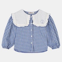 밀리밤 SH04 빅애리 체크 튤립 블라우스 MLBL2211Z
