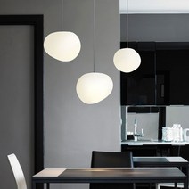 조약돌 펜던트조명 식탁조명 페블 3종 카페조명 주방식탁등 인테리어, 조약돌, 중, 콘벌브6.5W_전구색(노란빛)1개