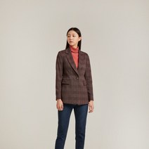 올리비아로렌 체크패턴 원버튼 슬림 자켓 VOC FUWW9336 WN