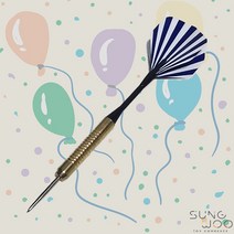 15g 15cm 국기다트핀 풍선다트, 블루 스트라이프, 1개