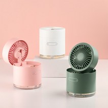 가습+냉각 탁상용선풍기 에어컨급 USB 컴팩트 미니 사이즈 가습기 냉풍기 휴대용, 베이비핑크