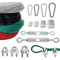 코팅 와이어 비너 와이어클립 턴버클 패럴 모음 와이어 로프 장력 고정 길이 조절 철물, 스텐턴버클, 3/4인치x1EA