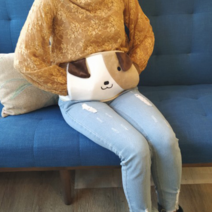 무선 온수 찜질기 전자파없는 찜질기 어깨 허리 배 온열 벨트 찜질팩 복부 충전식 휴대용, 강아지