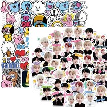[스티커100셋트] 2세트 BTS 방탄소년단 만화 스티커 BT21 방탄소년단 스티커 방수스티커 인기 한류