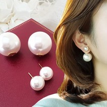 CE1591 왕진주 눈사람 귀걸이 / 패션 볼드 진주 럭셔리 파티 화려한 연예인 볼륨 스터드 이어링