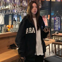 오버클래쓰 여성 후드집업 긴팔 루즈핏 캐주얼점퍼 아우터