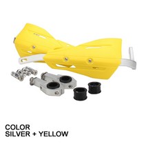 바이크 부품 범용 오토바이 핸드 가드 스즈키 RM DR 85 125 200 먼지 자전거 모토크로스 오프로드, 11 Silver Yellow