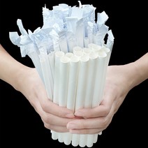 국산 종이빨대 개별포장 친환경 카페빨대 스타벅스빨대 일회용 빨대 생분해 7파이*21cm, 100개