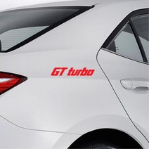 GT 터보 특이한 차량 스티커 TURBO 파인곳 로고 얼룩 데코 내차꾸미기, 옐로우