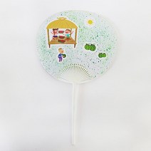 여름방학 스티커 미술 수박부채만들기 키트 유아체험 경품 DIY, 1개