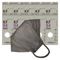 [의약외품 식약처허가]KF94마스크 3D마스크 대형50매(지퍼백10개) 보건용마스크 컬러마스크, 50매-그레이(Gray)
