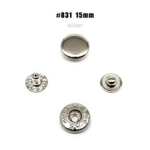 불박기 가죽 공예 불박 도장 기계 제작 인쇄 가방 의류 재킷 코트 수리 도구 25 세트 10mm 12.5mm 15mm #633 655 831 201 금속 프레스 패스너 스냅 버튼, silver 831