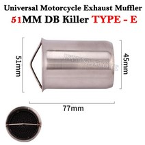 60mm 51mm DB 킬러 범용 오토바이 요시무라 배기 흐름 소음기 소음 제거기 모토 이스케이프 머플러 Mivv Sl, 51MM-E_7