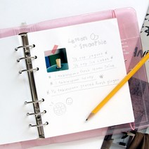 다이어리 A6 WIDE 6공 - 무지 노트 리필 속지 불렛저널 만년노트
