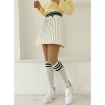 3color 카멜브리즈 스프링 레더 가죽 주름 플리츠 여성골프스커트