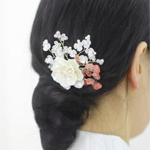 [쥬얼포레] 한복뒤꽂이 럭셔리한 연꽃 한복액세서리 혼주뒤꽂이 한복머리장식 뒤꽂이