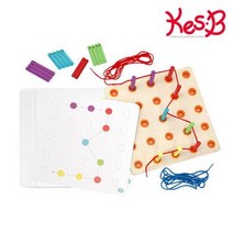 유치원 카드보고 기둥꼽기 실꿰기놀이 실끼우기교구