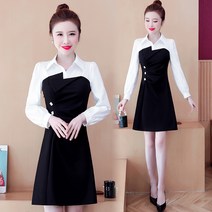 L.HOUSE STORE정장원피스 더블 스트라이프 오피스룩 여성복 원피스 하객원피스 하객룩 롱원피스