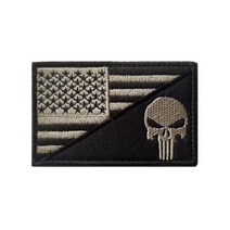 저스트앳 미국 국기 처벌 해골 전술 자수 육군 밀리터리 휘장 천 패키지 패치 해병대 스티커, [02] punisher ash