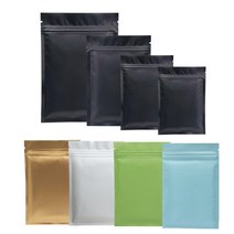 큰 크기 100 개 매트 블랙 화이트 마일 라 지퍼 가방 알루미늄 호일 분말 식품 열 밀봉 저장 평평한 바닥 선물