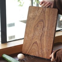 아프리카 흑단 원목 통나무 도마 38x25x2.5cm