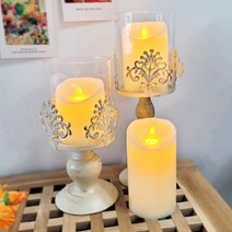 빈티지 엔틱 새장 코렐 캔들 홀더 티라이트 유리 인테리어촛대 오브제 장식품, 코렐캔들홀더