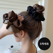 디아픽 3개세트 3색 무지 심플 곱창밴드 머리끈 헤어끈 스크런치