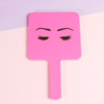 RISI-사랑스러운 개인 로고 속눈썹 연장 핸드 헬드 메이크업 거울 손잡이가 있는 패션, [06] White 2pcs