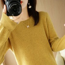 DFMEI레깅스 여자 스웨터 풀오버 라운드 니트 긴팔 상의