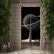 창문수리용품 달밤 우주 비행사 문 커튼 일본 노렌 출입구 하프 룸, 06 CTS00339_02 70x120cm