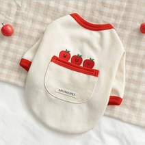 디그펫 고양이 강아지 과일 채소 티셔츠 캐릭터옷 가을옷 겨울옷 3색 3종 XS~2XL, 레드(사과)