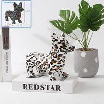 크리 에이 티브 컬러 불독 치와와 강아지 동상 입상 조각 홈 오피스 바 스토어 장식 장식 공예, Corgi D