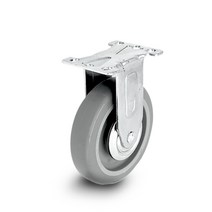 5인치 경량 바퀴 TPE 저소음 바퀴 캐스터 고정형 회색, 5인치 경량 TPE 고정형