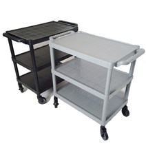 3단 서빙카트 무소음 식당 주방 업소용 운반카 웨건, 3단카트 대형, 블랙